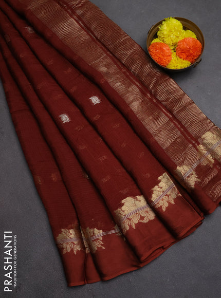 Art kota silk saree rust shade with allover thread & zari woven buttas and zari woven border
