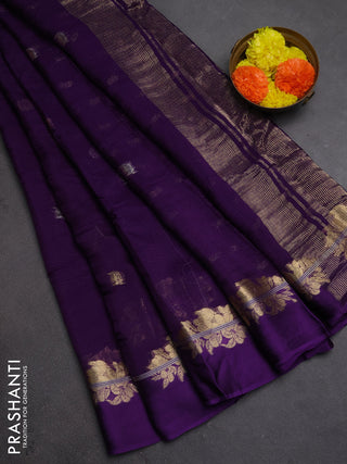 Art kota silk saree violet with allover thread & zari woven buttas and zari woven border
