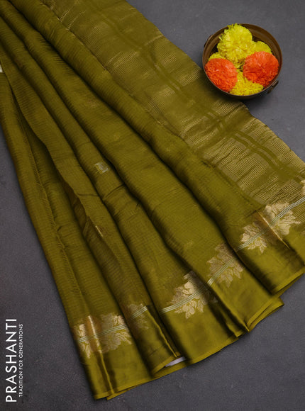 Art kota silk saree light green with allover thread & zari woven buttas and zari woven border