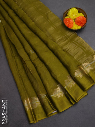 Art kota silk saree light green with allover thread & zari woven buttas and zari woven border
