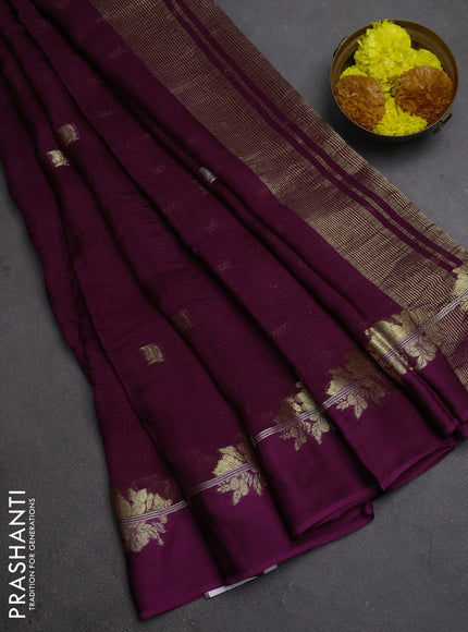 Art kota silk saree purple with allover thread & zari woven buttas and zari woven border
