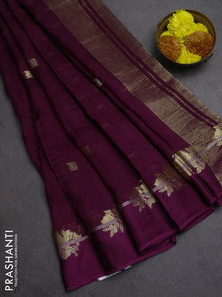 Art kota silk saree purple with allover thread & zari woven buttas and zari woven border