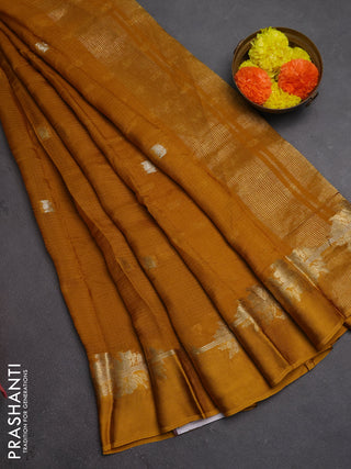 Art kota silk saree mustard yellow with allover thread & zari woven buttas and zari woven border