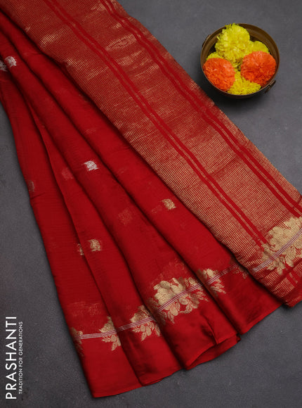 Art kota silk saree red with allover thread & zari woven buttas and zari woven border