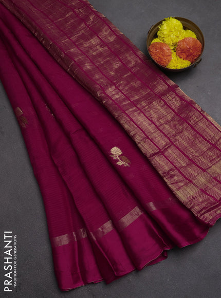 Art kota silk saree pink with thread & zari woven buttas and zari woven simple border