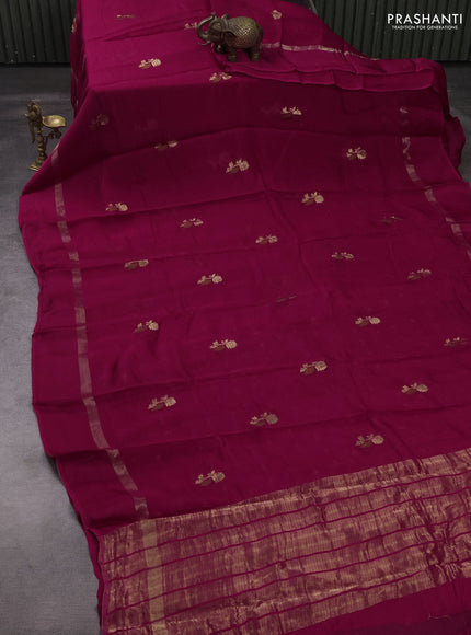 Art kota silk saree pink with thread & zari woven buttas and zari woven simple border