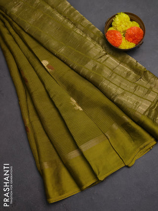 Art kota silk saree light green with thread & zari woven buttas and zari woven simple border