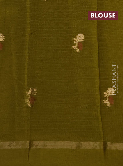 Art kota silk saree light green with thread & zari woven buttas and zari woven simple border