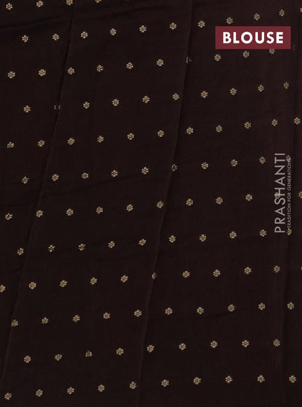 Art kota silk saree deep coffee brown with thread & zari woven buttas and zari woven simple border