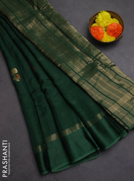 Art kota silk saree green with thread & zari woven buttas and zari woven simple border