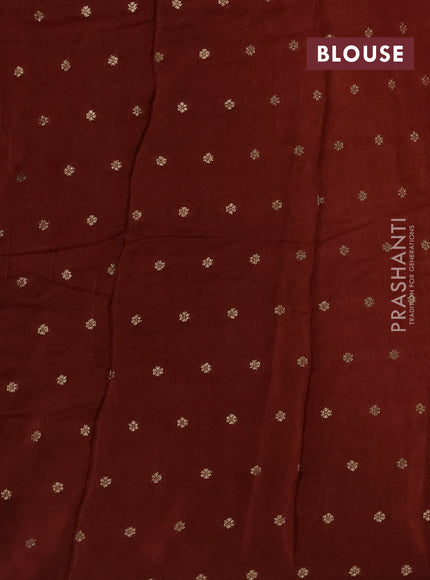 Art kota silk saree dark rustic orange with thread & zari woven buttas and zari woven simple border