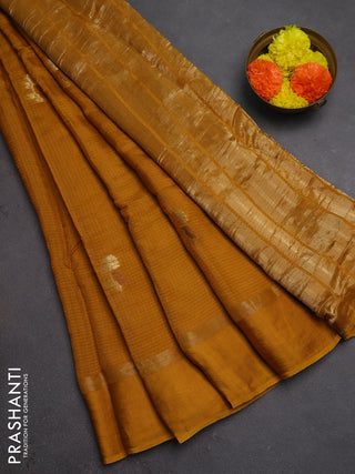 Art kota silk saree mustard yellow with thread & zari woven buttas and zari woven simple border