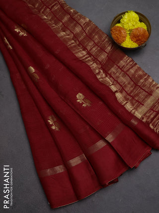Art kota silk saree red with thread & zari woven buttas and zari woven simple border