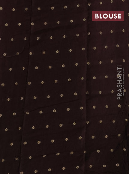 Art kota silk saree coffee brown with thread & zari woven buttas and zari woven simple border