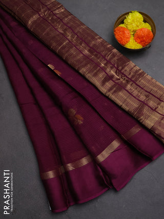 Art kota silk saree deep purple with thread & zari woven buttas and zari woven simple border