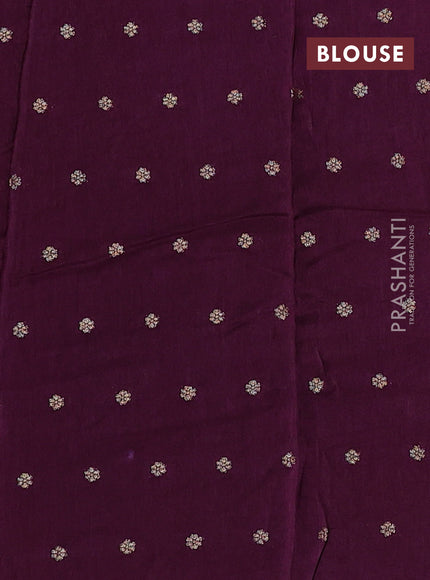 Art kota silk saree deep purple with thread & zari woven buttas and zari woven simple border