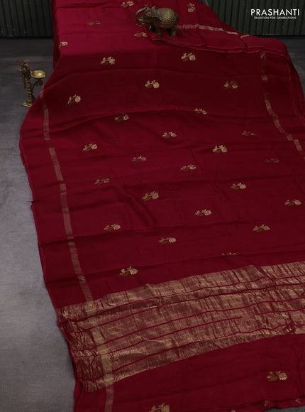 Art kota silk saree pink shade with thread & zari woven buttas and zari woven simple border