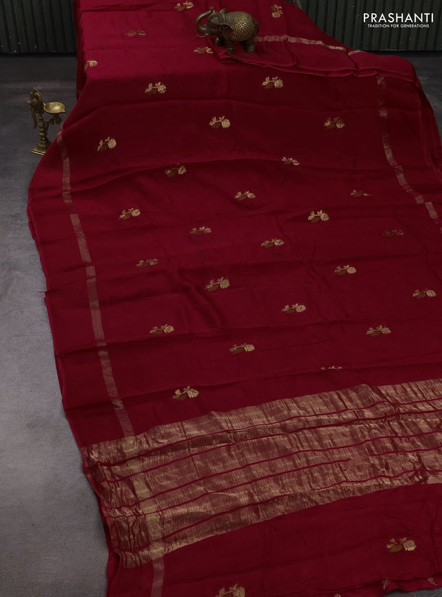 Art kota silk saree pink shade with thread & zari woven buttas and zari woven simple border