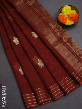 Art kota silk saree rust shade with zari woven buttas and zari woven border