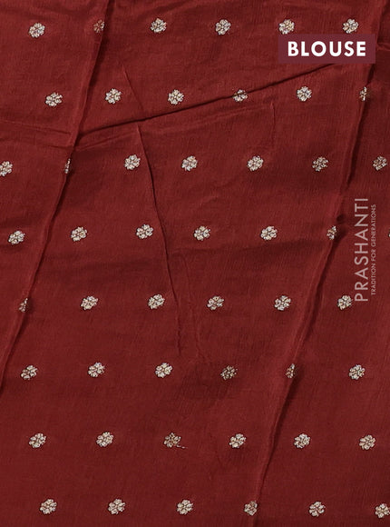 Art kota silk saree rust shade with zari woven buttas and zari woven border