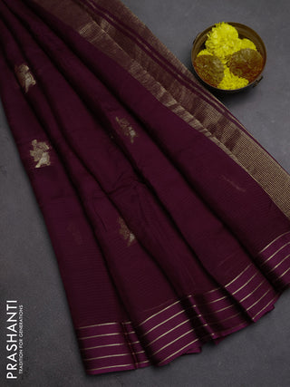 Art kota silk saree wine shade with zari woven buttas and zari woven border