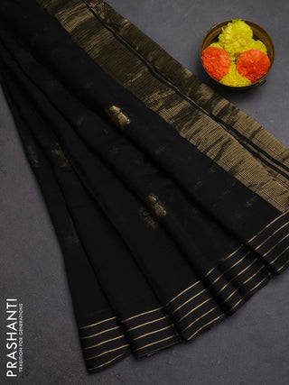 Art kota silk saree black with zari woven buttas and zari woven border