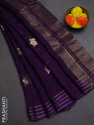 Art kota silk saree violet with zari woven buttas and zari woven border