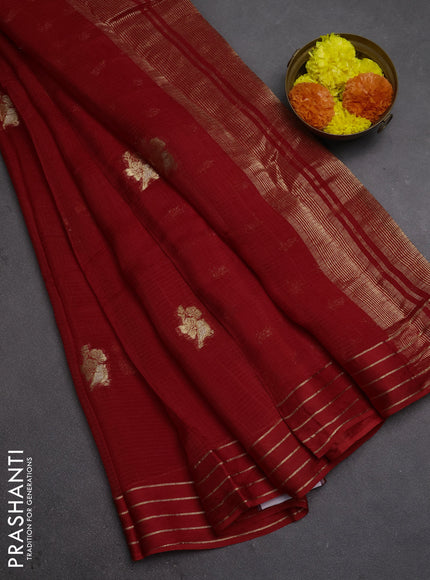 Art kota silk saree red with zari woven buttas and zari woven border