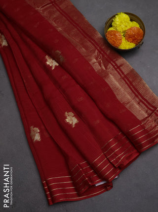 Art kota silk saree red with zari woven buttas and zari woven border