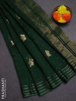 Art kota silk saree bottle green with zari woven buttas and zari woven border