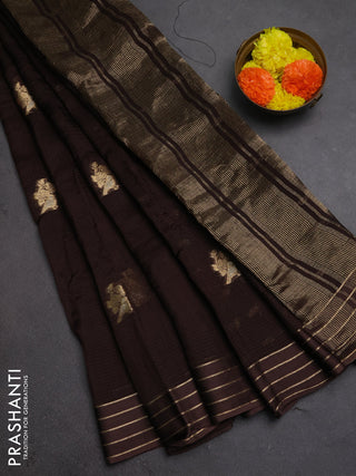 Art kota silk saree coffee brown with zari woven buttas and zari woven border