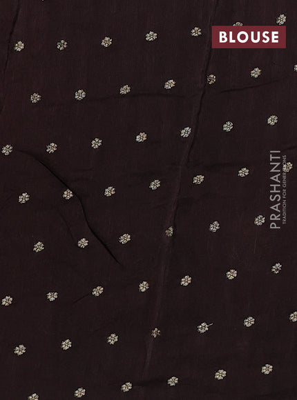 Art kota silk saree coffee brown with zari woven buttas and zari woven border