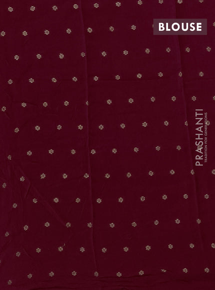 Art kota silk saree dark pink with silver & zari woven floral buttas and rettapet zari woven border