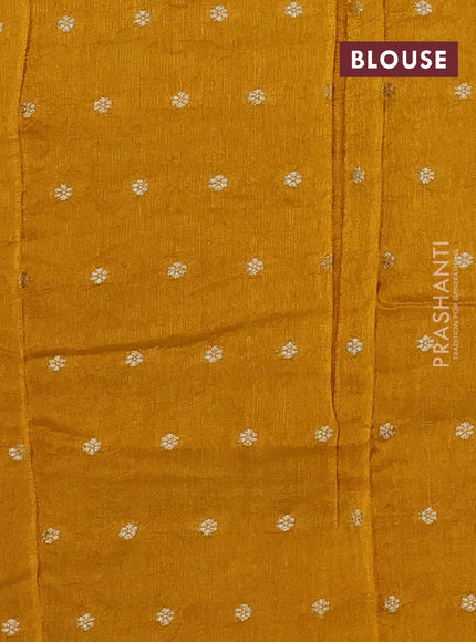 Art kota silk saree mustard yellow with silver & zari woven floral buttas and rettapet zari woven border