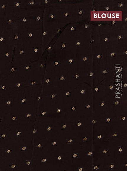 Art kota silk saree coffee brown with silver & zari woven floral buttas and rettapet zari woven border