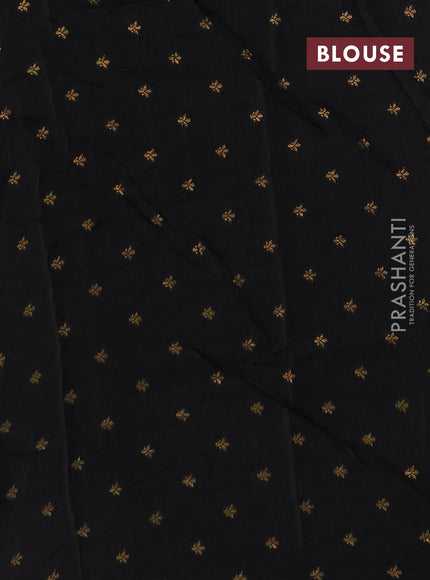 Art kota silk saree black with silver & zari woven buttas and zari woven simple border