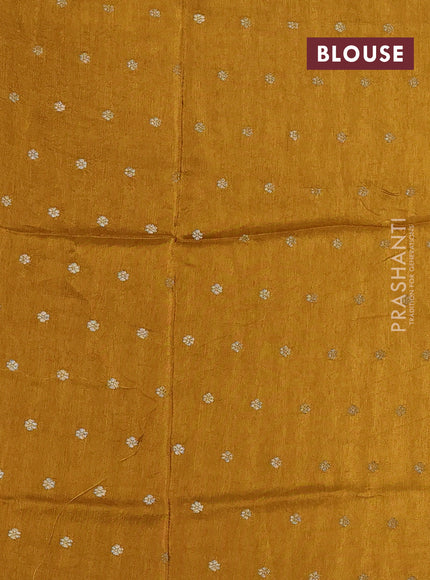 Art kota silk saree mustard yellow with silver & zari woven buttas and zari woven simple border
