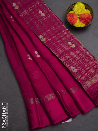Art kota silk saree pink with silver & zari woven buttas and zari woven simple border