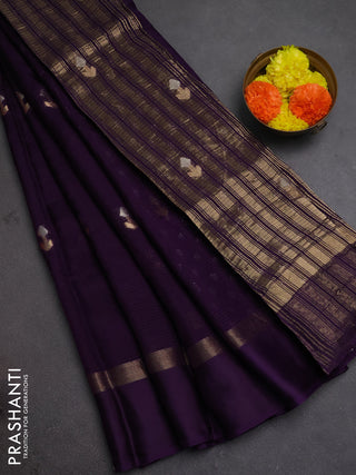 Art kota silk saree violet with silver & zari woven buttas and zari woven simple border