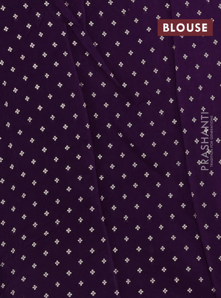 Art kota silk saree violet with silver & zari woven buttas and zari woven simple border