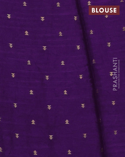 Art kota silk saree deep violet with silver & zari woven buttas and zari woven simple border