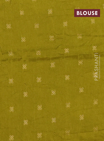 Art kota silk saree light green with silver & zari woven buttas and zari woven simple border