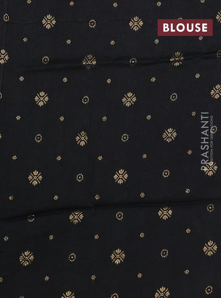 Art kota silk saree black with silver & zari woven buttas and zari woven simple border