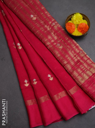 Art kota silk saree pink with silver & zari woven buttas and zari woven simple border