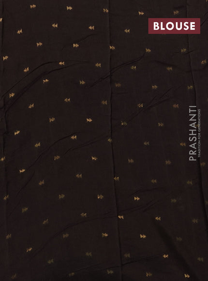 Art kota silk saree coffee brown with silver & zari woven buttas and zari woven simple border