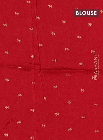 Art kota silk saree red with silver & zari woven buttas and zari woven simple border