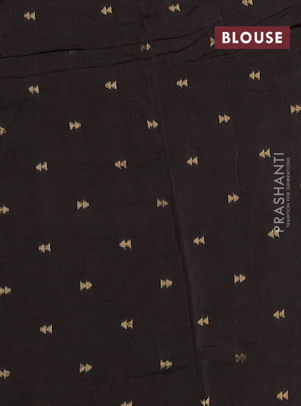 Art kota silk saree coffee brown with silver & zari woven buttas and zari woven simple border