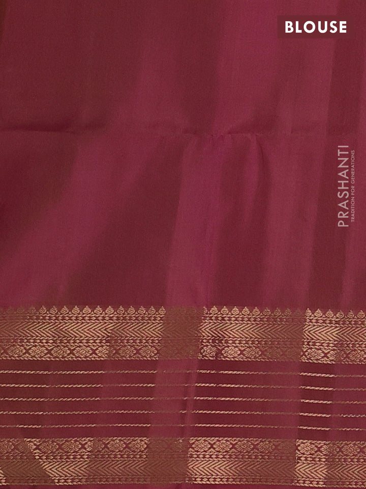 Pure soft silk saree elaichi green and pink with allover small checked pattern and zari woven border