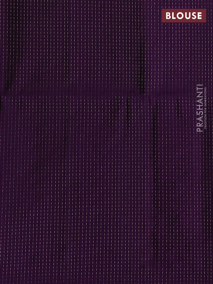 Pure soft silk saree purple with allover zari stripe pattern in borderless style