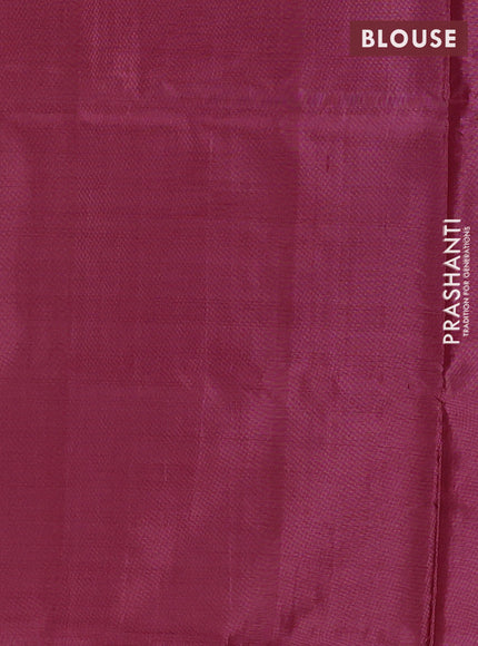 Banana pith saree sandal and maroon with thread woven buttas in borderless style